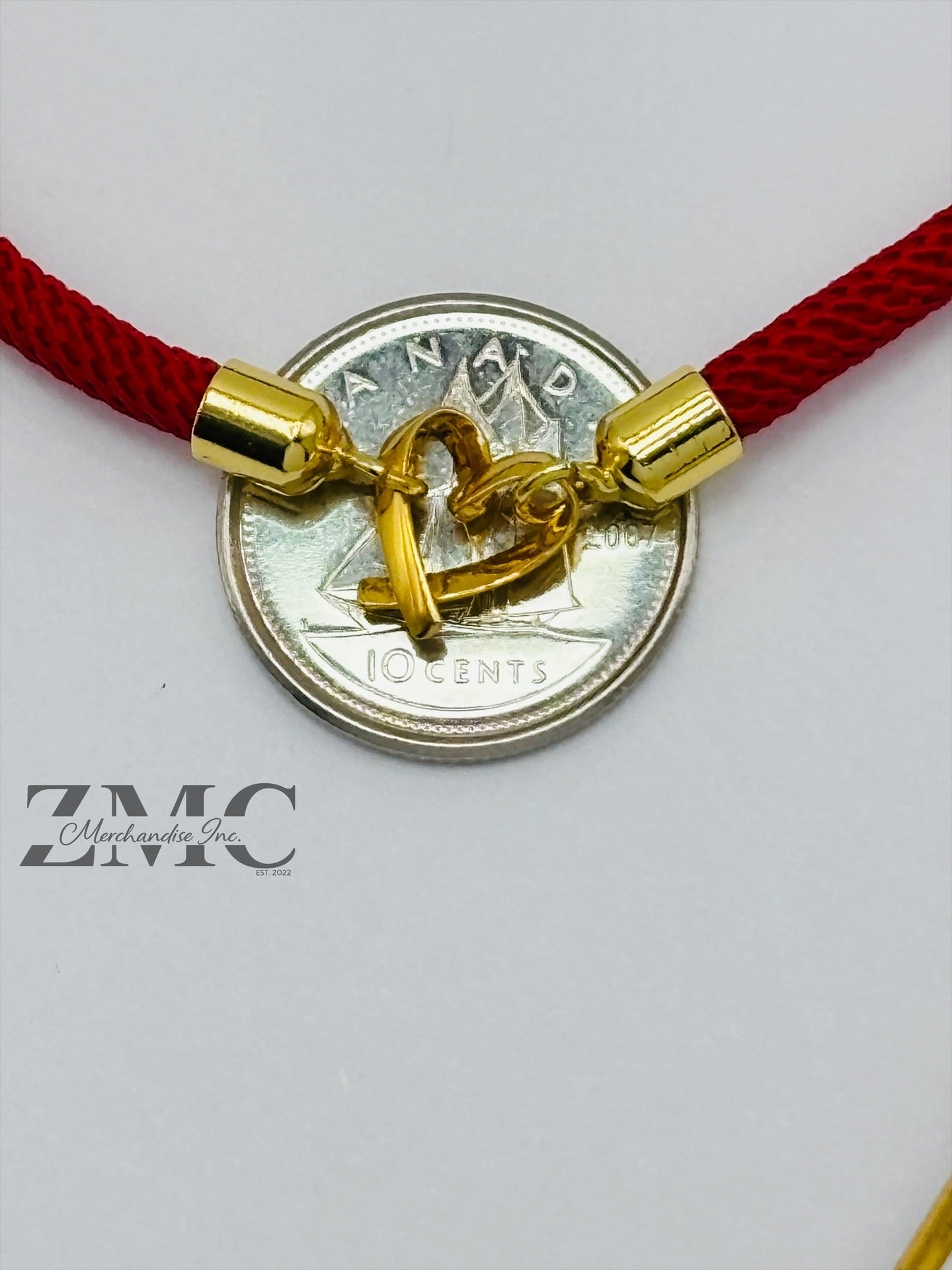 18K Gold Open Heart Red String Bracelet