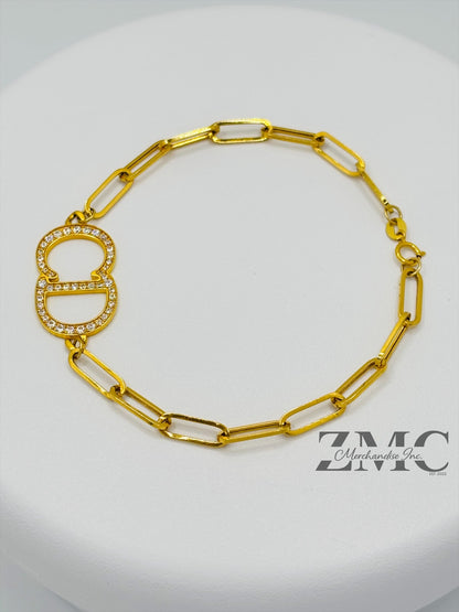 18K Gold Paperclip Bracelet