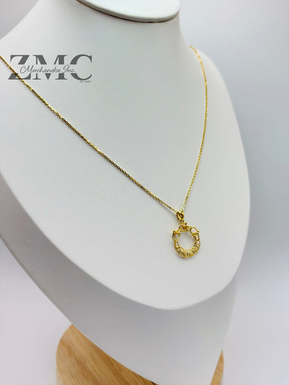 18K Gold Circle Hardware Necklace