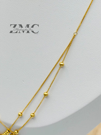 18K Gold Layered Heart Ball Necklace
