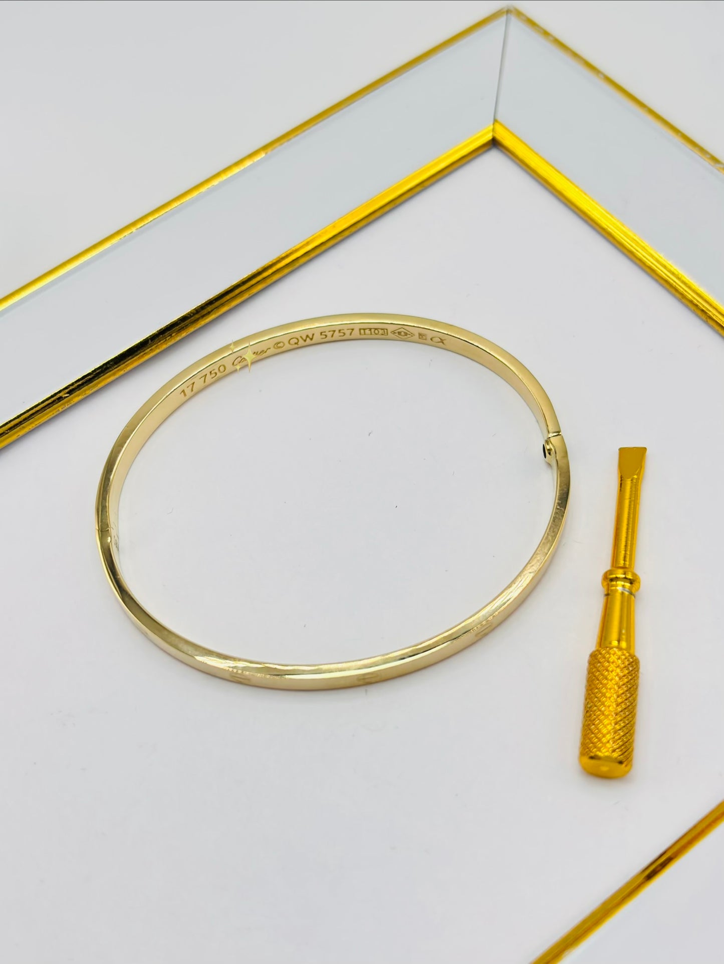 18K Gold Love Slim Bangle Screw Type