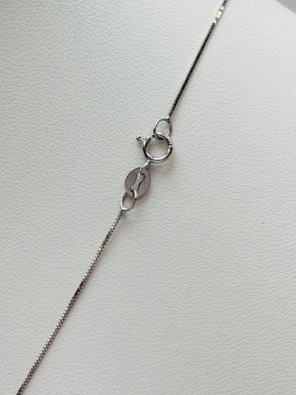 18K White Gold Cross Natural Diamond Necklace