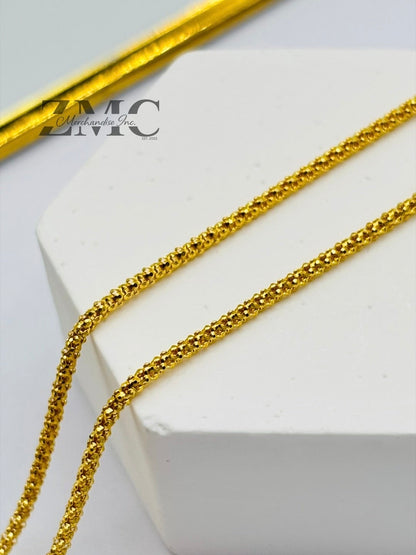 18K Gold Popcorn Chain