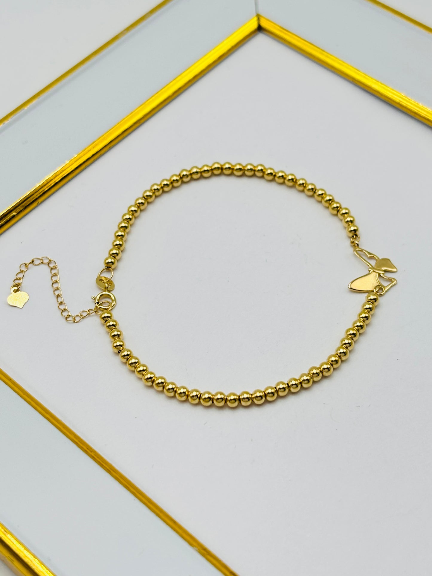 18K Gold Butterfly Bubble Bracelet