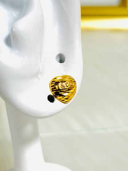 18K Gold T&C Heart Earrings and Pendant Set