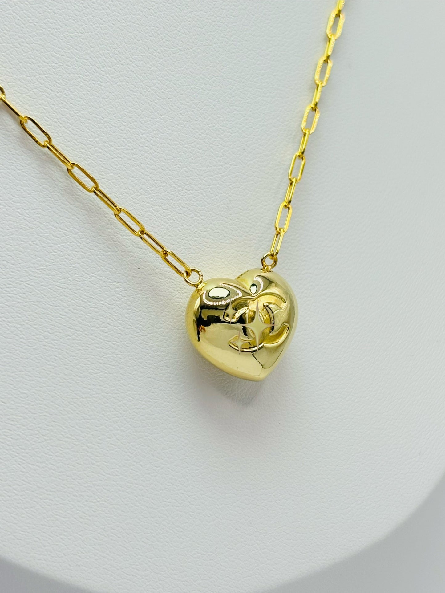 K18 Japan C* Heart Attached Necklace