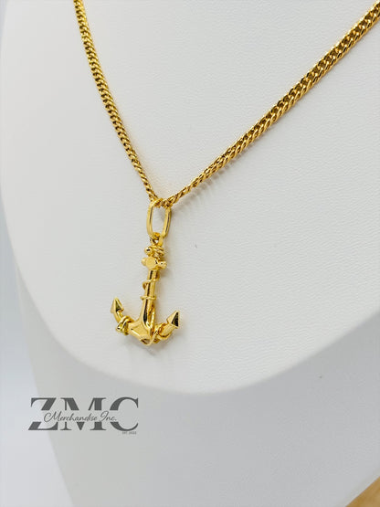 18K Gold Anchor Necklace
