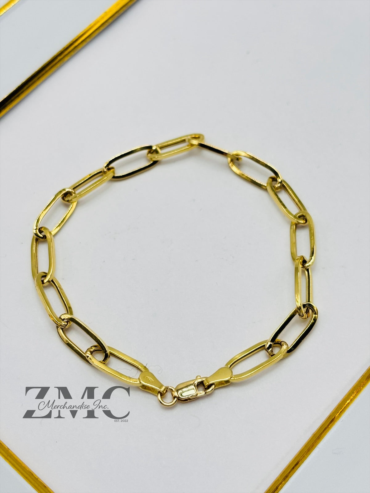 18K Gold Paperclip Chunky Bracelet