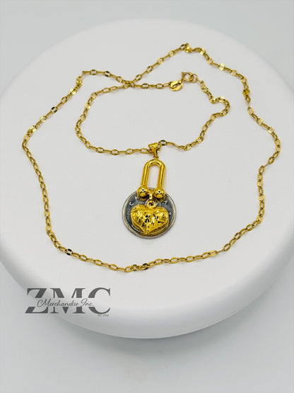 18K Gold Hardware Heart Dancing Necklace