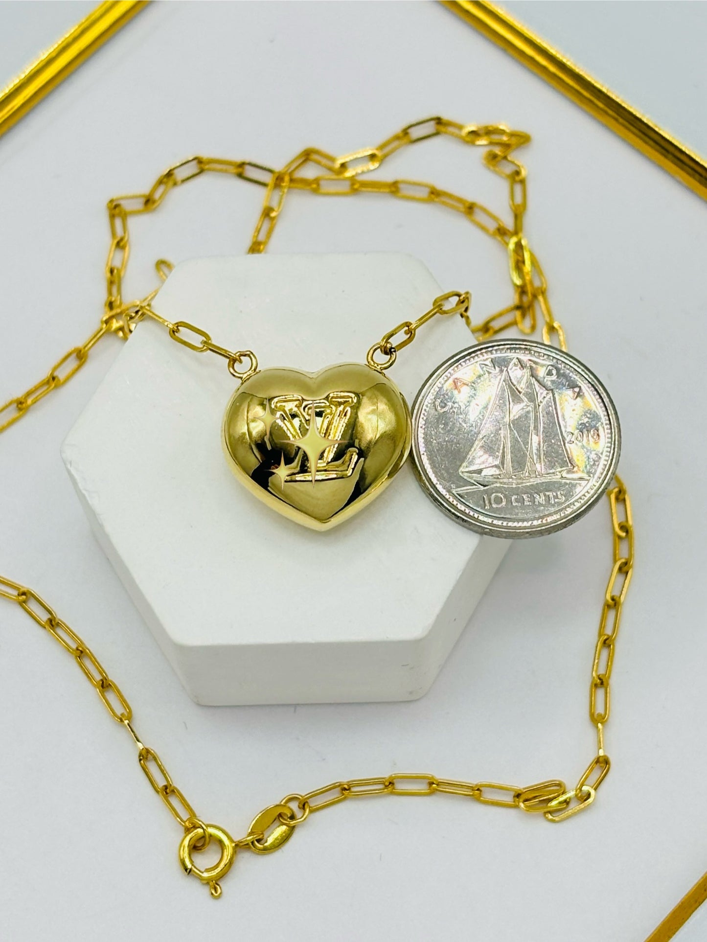 K18 Japan L Heart Attached Necklace