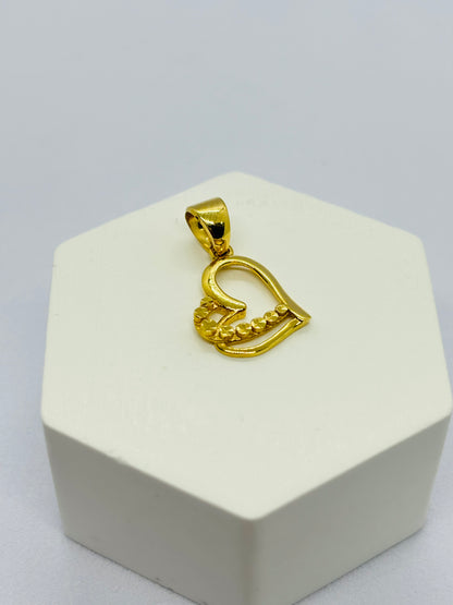 18K Gold Double Heart Pendant