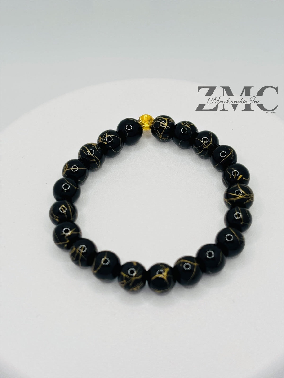 18K Gold Cats Eye Ball with Black Gold Stone