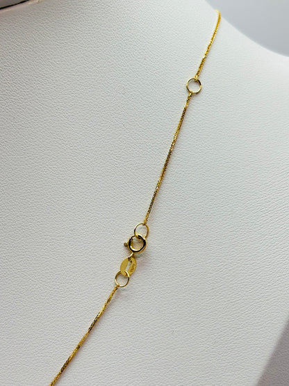 18K Gold Barrel & Ball Attached Necklace