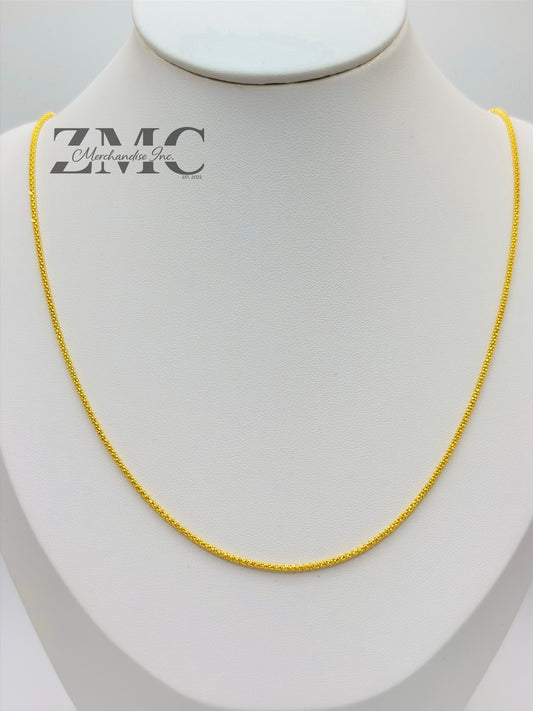18K Gold Popcorn Chain