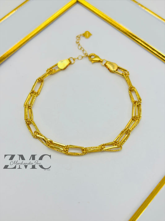 18K Gold Double Paperclip Bracelet