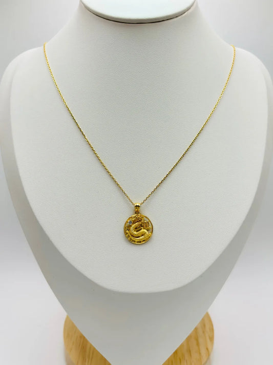 18K Gold Dragon Necklace