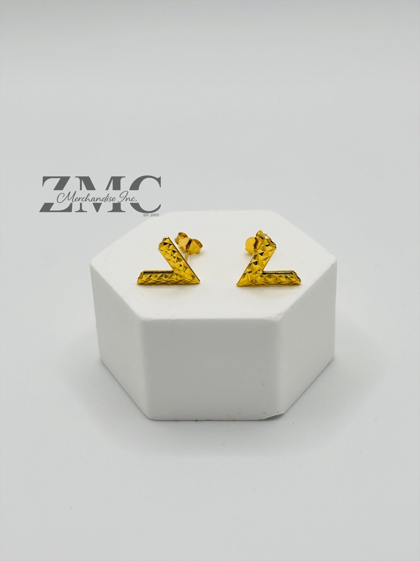 18K Gold V Earrings