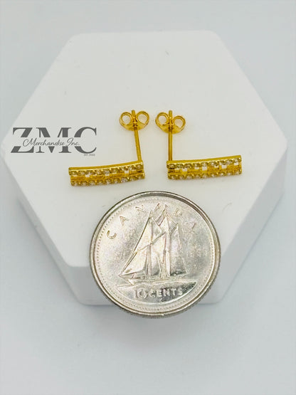18K Gold F Moissanite Diamond Earrings