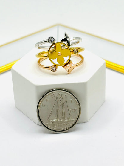 18K Gold Tri-Color Power Ring (Comfort Fit)