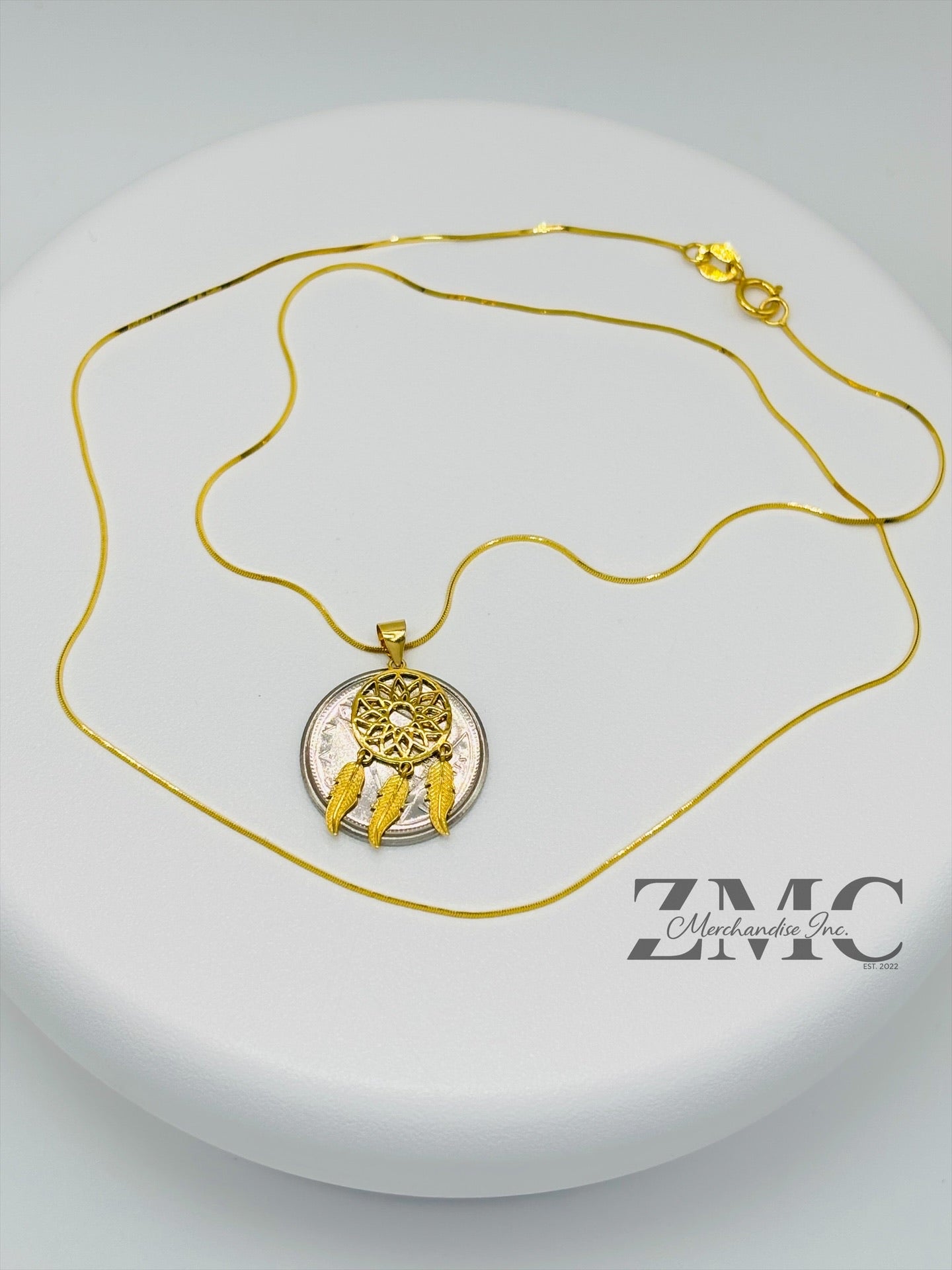 18K Gold Dream Catcher Necklace