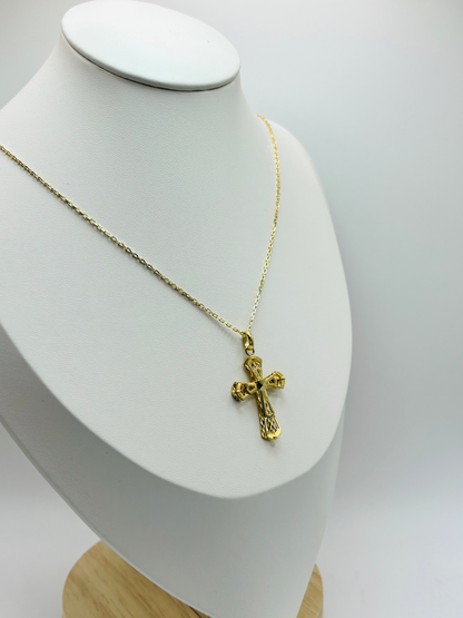 18K Gold Cross Necklace