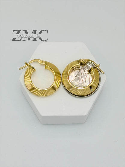 18K Gold Line Loop Earrings