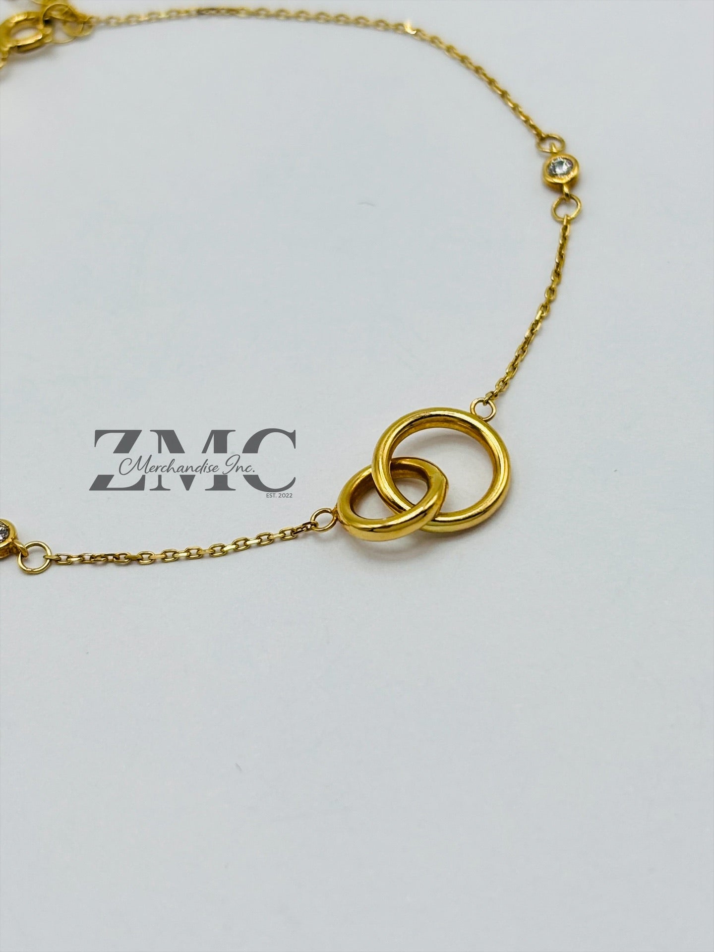 18K Gold Double Circle Bracelet
