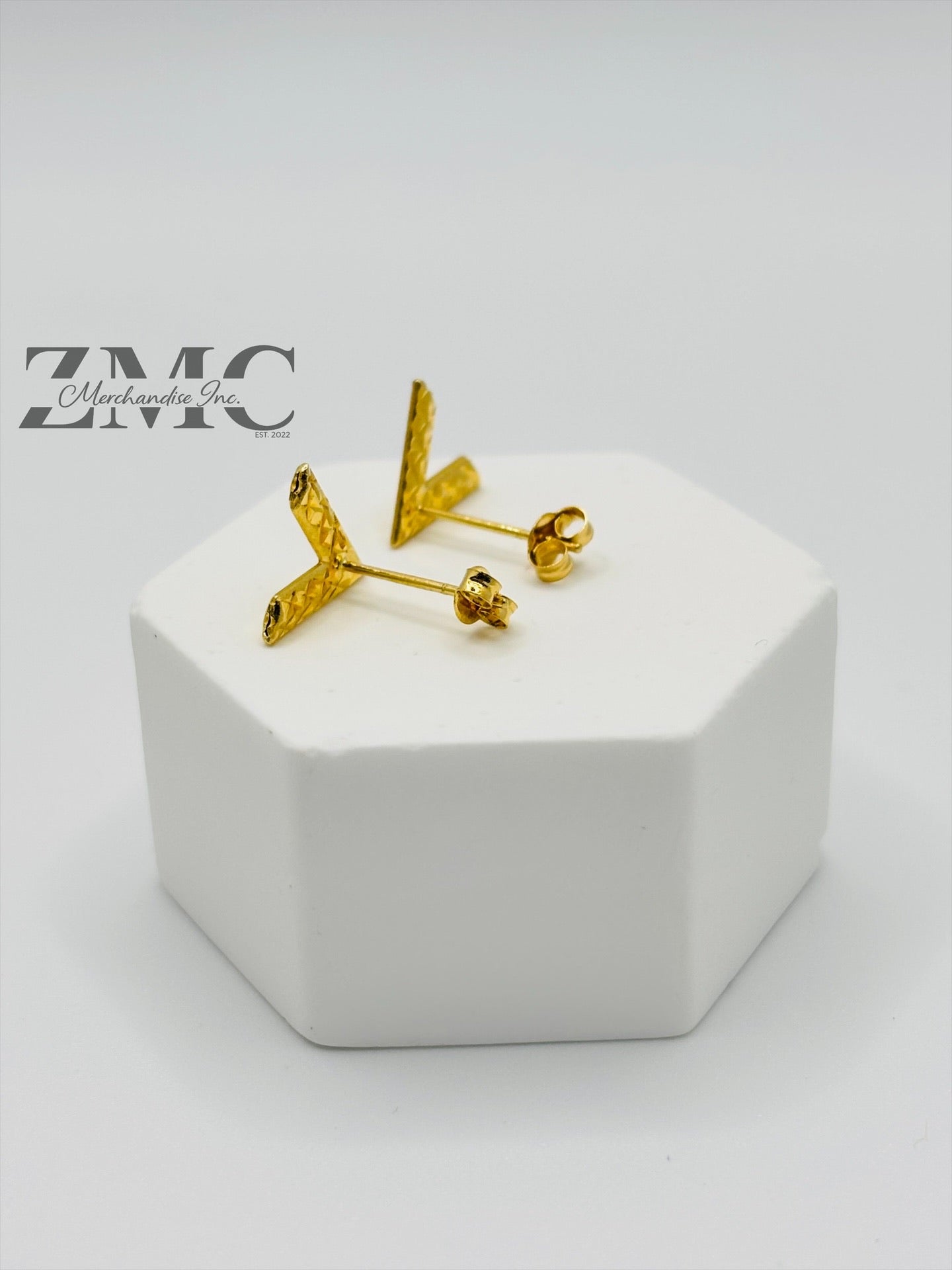 18K Gold V Earrings