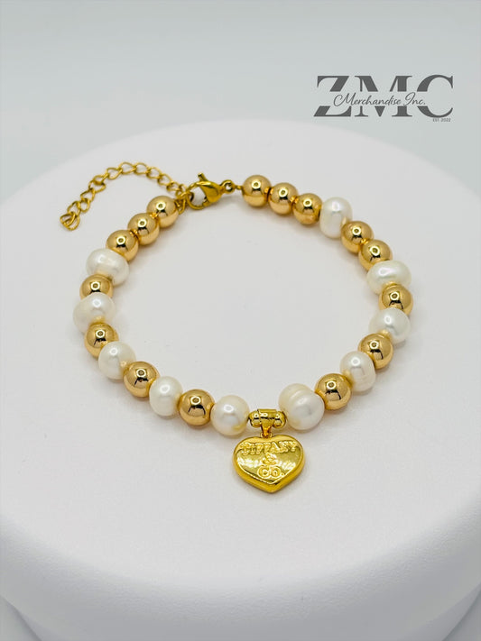 18K Gold Fresh Water Pearl Bracelet