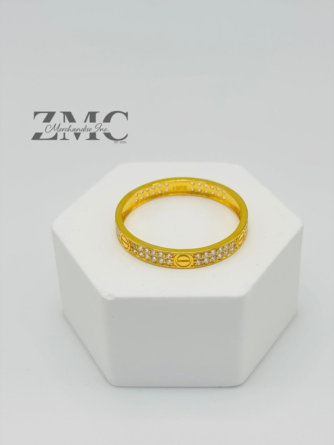 18K Gold Stone Couple Ring