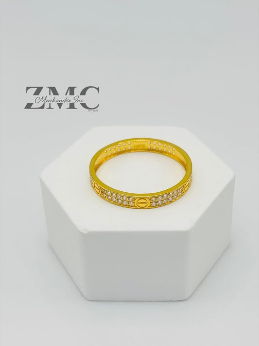 18K Gold Stone Couple Ring