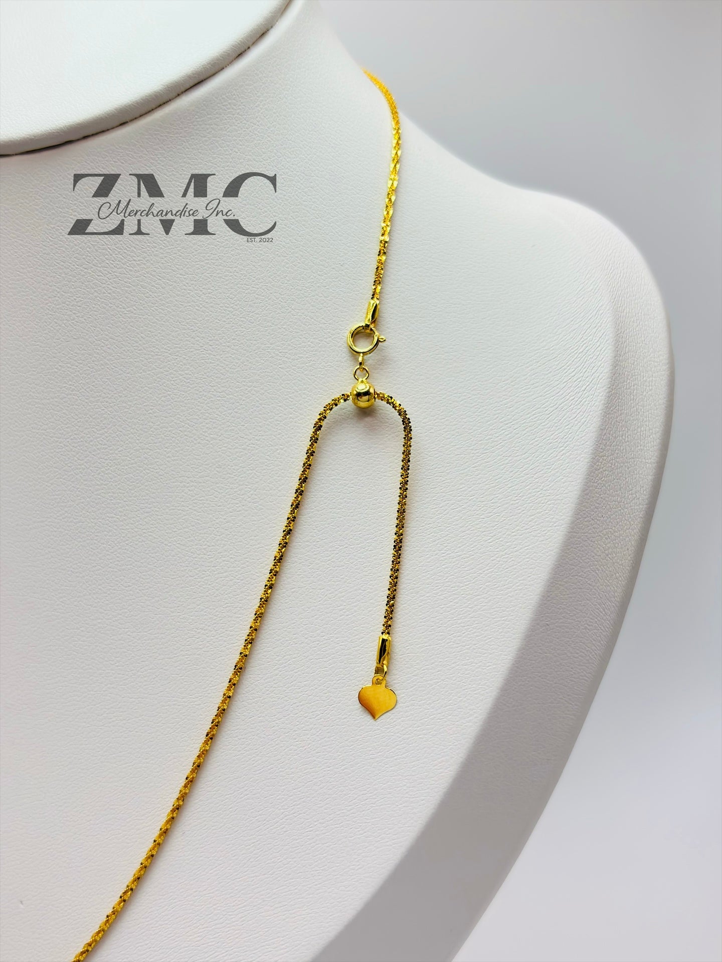18K Gold Diamond Cut Slider Chain
