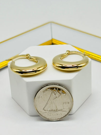 18K Gold Plain Loop Earrings