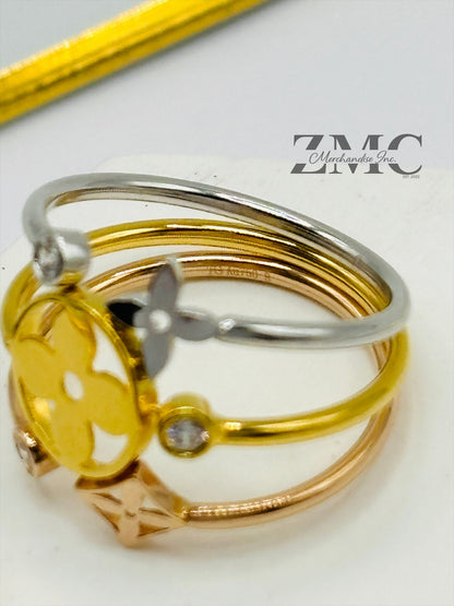 18K Gold Tri-Color Power Ring (Comfort Fit)