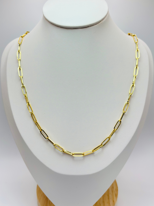 18K Gold Paperclip Chain 11 mm Link