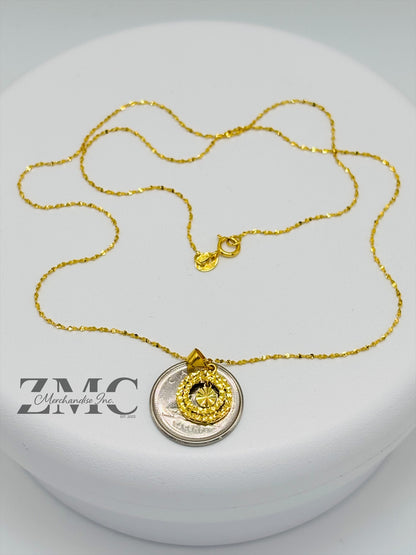 18K Gold Circle Necklace