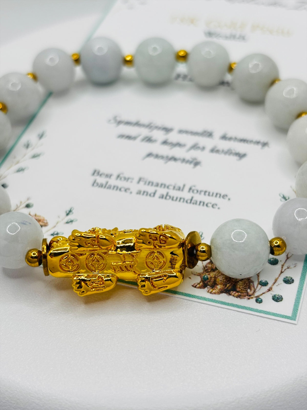 18K Gold Lucky Piyao/ Pi Xiu Jade Bracelet( Hollow Empty Inside) XXL PIYAO