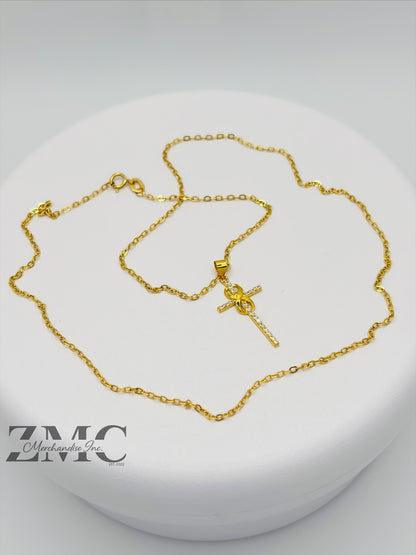 18K Gold Cross Necklace