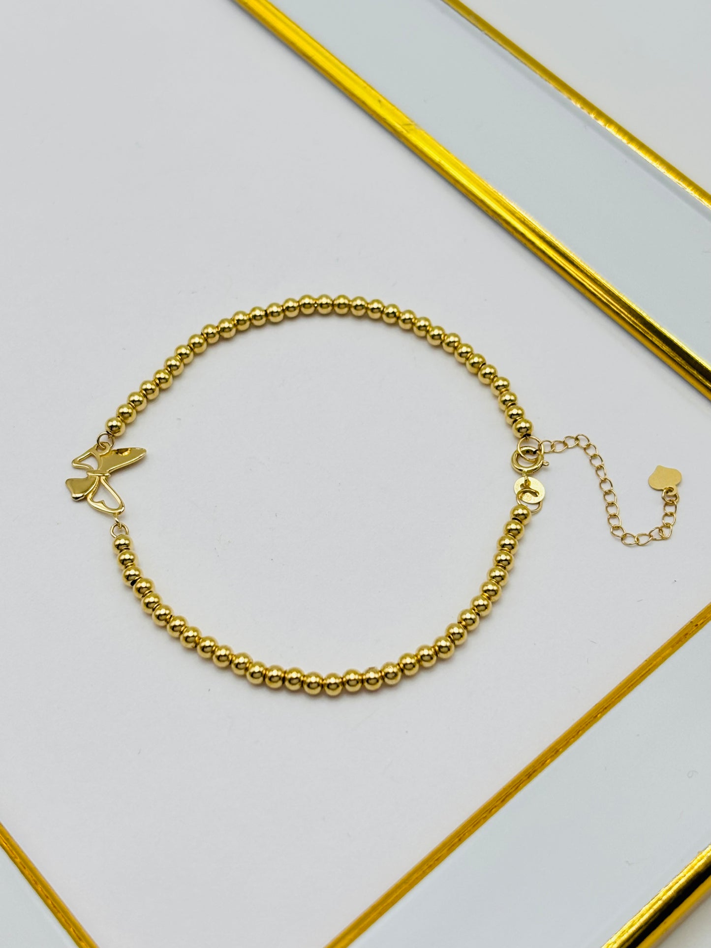 18K Gold Butterfly Bubble Bracelet