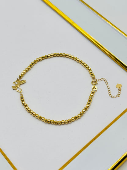 18K Gold Butterfly Bubble Bracelet