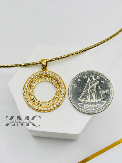 18K Gold Omega Circle Necklace