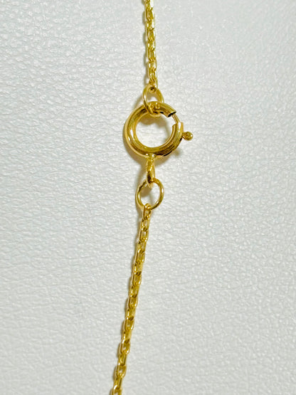 18K Gold Necklace with Attached Pendant Cross and Mama Mary