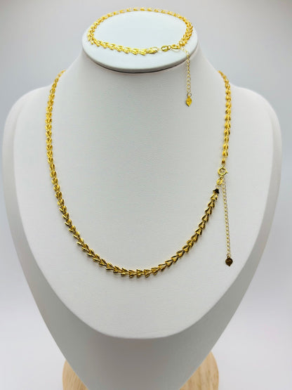 18K Gold Phoenix Chain and Bracelet Set