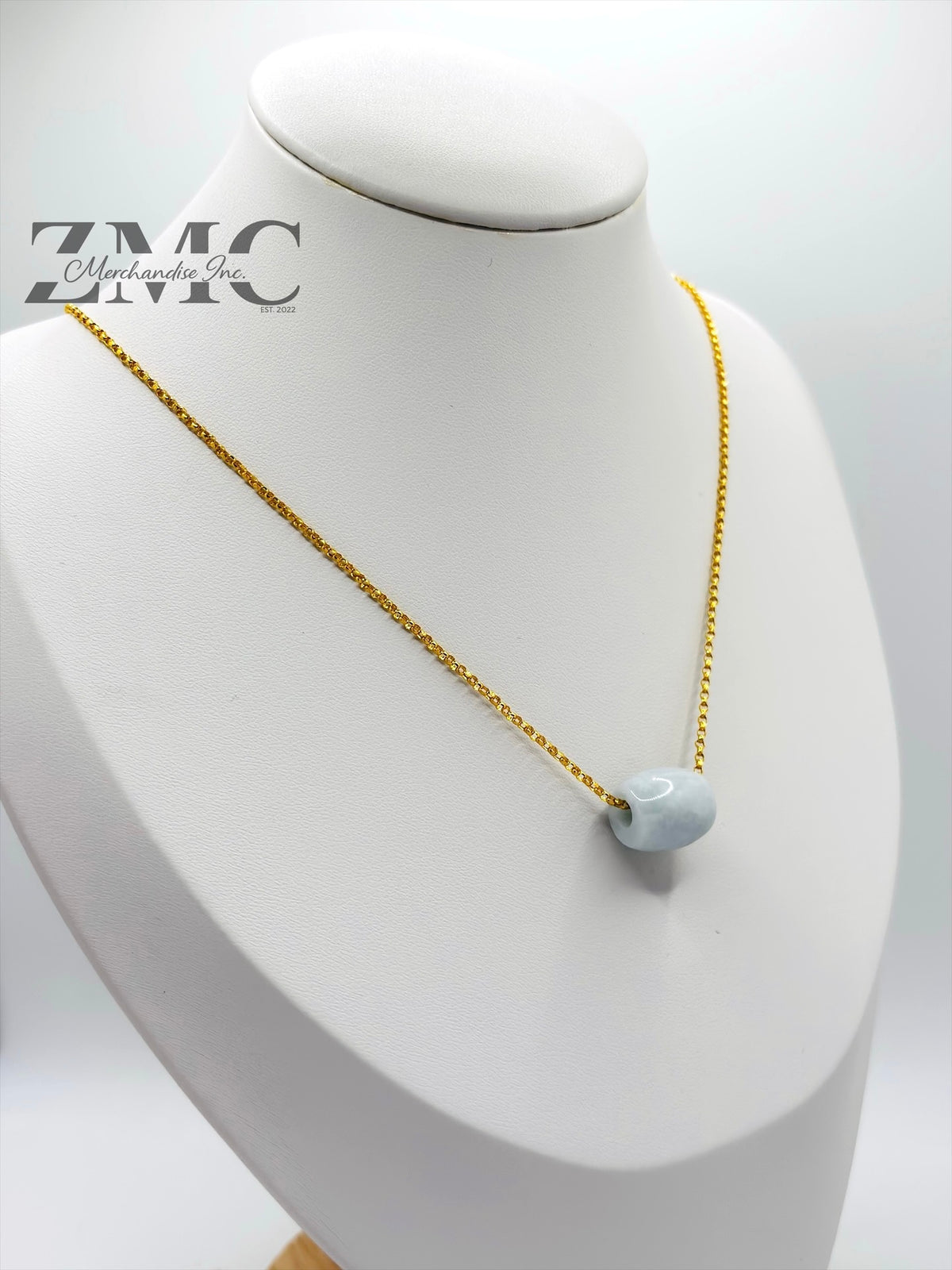 18K Gold Micro tauco Jade Necklace