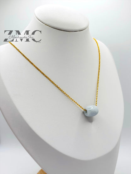 18K Gold Micro tauco Jade Necklace