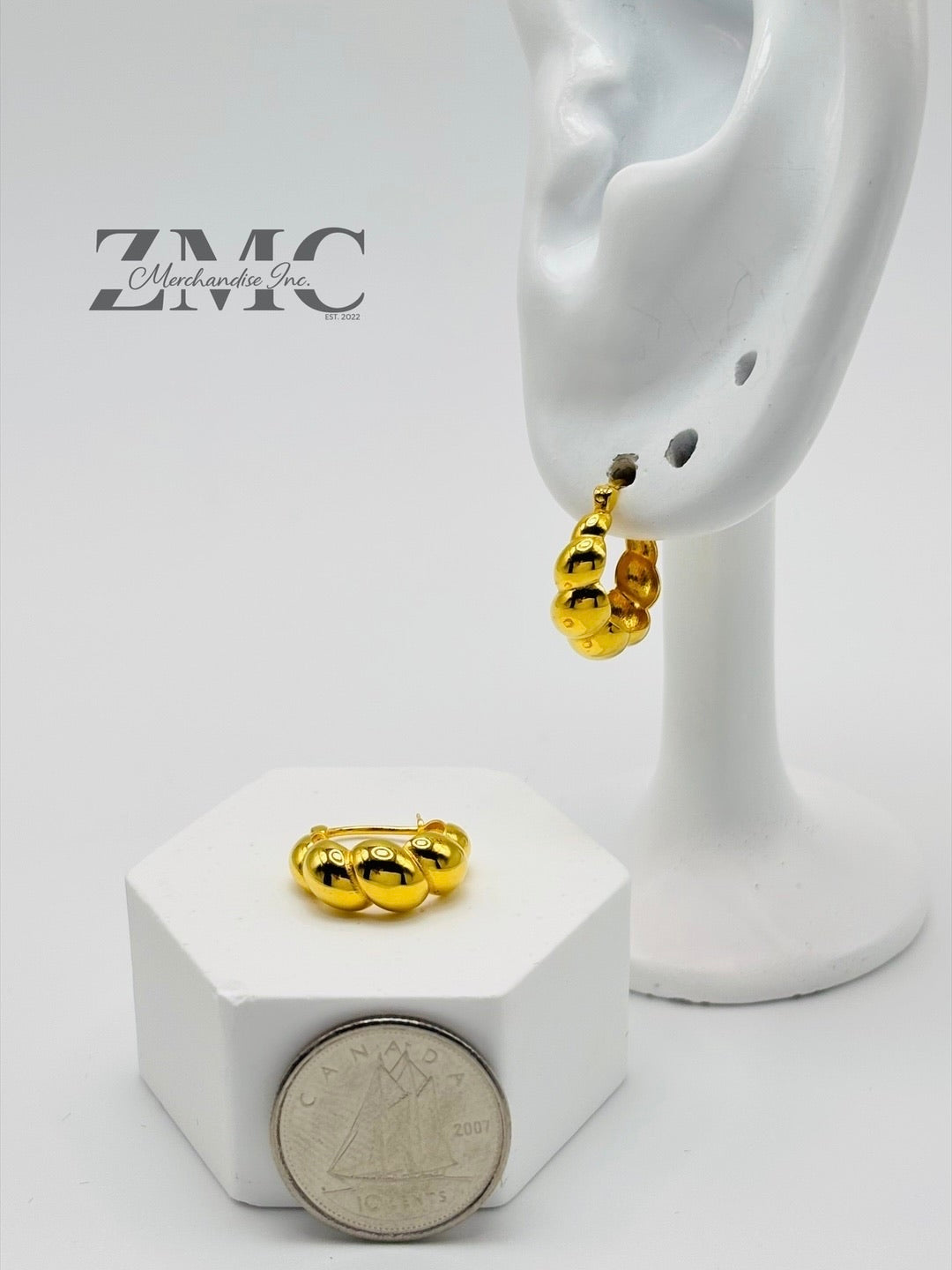 18K gold Croissant Loop Earrings