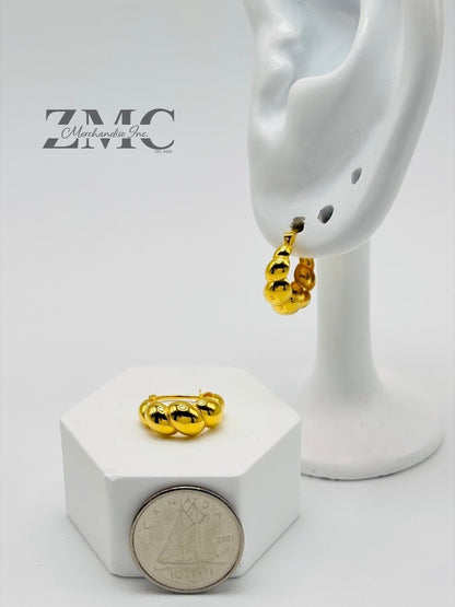 18K gold Croissant Loop Earrings