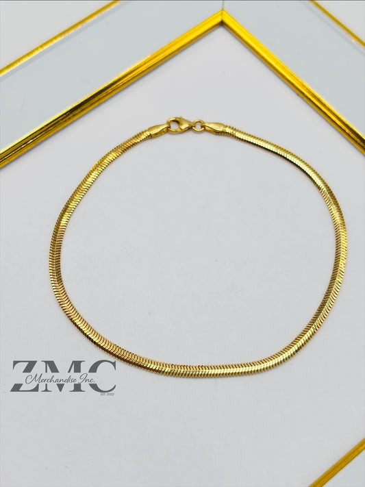 18K Gold Herringbone Bracelet