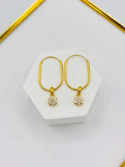 18K Gold Oval Loop with Rositas Earrings