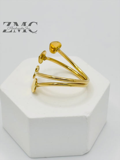 18K Gold Spiral Heart Ring